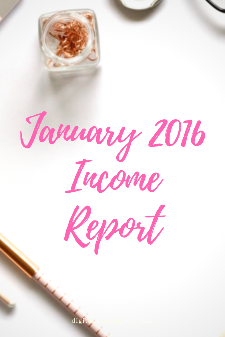 January 2016 Income Report
