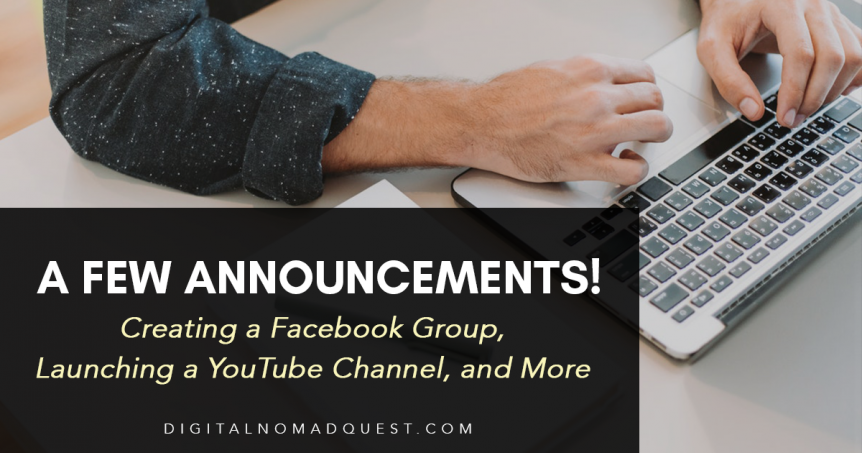 few announcements creating a facebook group and youtube channel
